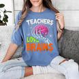 Teachers Love Brains Halloween 2025 Skeleton Costume Women's Comfort Colors T-Shirt Blue Jean Teachers Love Brains Halloween 2025 Skeleton Costume Women's Comfort Colors T-Shirt Blue Jean