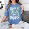 Teachers Love Brains Halloween Costume Trick Treat Zombie Women's Comfort Colors T-Shirt Blue Jean