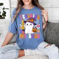 Teaching My Boos Ghost Teacher Cute Pencil Halloween Teacher Women's Comfort Colors T-Shirt Blue Jean