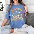Teaching Future Leaders Teacher Back To School Cute Goose Women's Comfort Colors T-Shirt Blue Jean