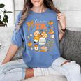 Team TK Crew Preppy Coquette Bow Pumpkin Fall TK Teacher Women's Comfort Colors T-Shirt Blue Jean