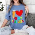 Teens Graduation I Heart My Teachers I Love My Teachers Women's Comfort Colors T-Shirt Blue Jean