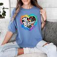 TK Teacher Transitional Kindergarten Heart Back To School Women's Comfort Colors T-Shirt Blue Jean