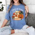 Trick Or Teach Retro Halloween Teacher Women Men Costume Women's Comfort Colors T-Shirt Blue Jean Trick Or Teach Retro Halloween Teacher Women Men Costume Women's Comfort Colors T-Shirt Blue Jean