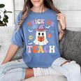 Trick Or Teach Teacher Groovy Ghost Halloween Teacher Women's Comfort Colors T-Shirt Blue Jean Trick Or Teach Teacher Groovy Ghost Halloween Teacher Women's Comfort Colors T-Shirt Blue Jean