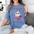 Trick Or Treat Point Your Feet Halloween Ghost Dance Teacher Women's Comfort Colors T-Shirt Blue Jean