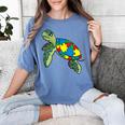 Turtle Puzzle Pieces For Autism Awareness Kids Women Teacher Women's Comfort Colors T-Shirt Blue Jean Turtle Puzzle Pieces For Autism Awareness Kids Women Teacher Women's Comfort Colors T-Shirt Blue Jean