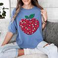 Valentines Day Teacher Hearts Apple Love Teach Women Men Women's Comfort Colors T-Shirt Blue Jean
