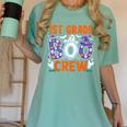1st Grade Boo Crew First Grade Teacher Kids Happy Halloween Women's Comfort Colors T-Shirt Chalky Mint