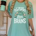 1st Grade Teachers Love Brains Shirt Halloween Teacher Women's Comfort Colors T-Shirt Chalky Mint 1st Grade Teachers Love Brains Shirt Halloween Teacher Women's Comfort Colors T-Shirt Chalky Mint