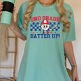 2nd Grade Batter Up Back To School Baseball Teacher Kids Women's Comfort Colors T-Shirt Chalky Mint