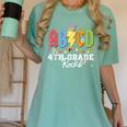 4th Grade Rocks ABCD Back To School Rock Teachers Women's Comfort Colors T-Shirt Chalky Mint