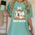 5K Boo Crew Halloween Teacher K5 Floral Ghost Trick Or Teach Women's Comfort Colors T-Shirt Chalky Mint