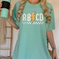 ABCD Back In Class First Day Back To School Teacher Student Women's Comfort Colors T-Shirt Chalky Mint ABCD Back In Class First Day Back To School Teacher Student Women's Comfort Colors T-Shirt Chalky Mint