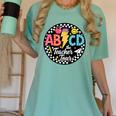 ABCD The Teacher Tour Back To School First Day Of School Women's Comfort Colors T-Shirt Chalky Mint