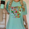 ABCs Learning Kindergarten Teacher Christmas Lights Alphabet For Men Women Kids Women's Comfort Colors T-Shirt Chalky Mint