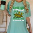 AG Teacher English Is Important But Agriculture Teacher Women's Comfort Colors T-Shirt Chalky Mint