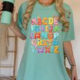 Alphabet A-Z ABC Kids Back To School Pre K Teachers Women's Comfort Colors T-Shirt Chalky Mint