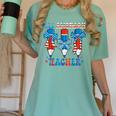 All American Teacher Pencil Coquette Bow USA Flag Teachers Women's Comfort Colors T-Shirt Chalky Mint All American Teacher Pencil Coquette Bow USA Flag Teachers Women's Comfort Colors T-Shirt Chalky Mint