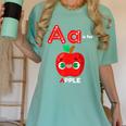 A Is For Apple Pre-K Kindergarten Teacher Student Women's Comfort Colors T-Shirt Chalky Mint