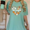 Art Teacher Heart Autumn Thanksgiving Kids Women's Comfort Colors T-Shirt Chalky Mint Art Teacher Heart Autumn Thanksgiving Kids Women's Comfort Colors T-Shirt Chalky Mint