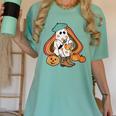 Art Teacher Painting Brushes Retro Pumpkin Ghost Artist Women's Comfort Colors T-Shirt Chalky Mint
