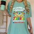 Autism Awareness Teacher Shirts It Takes A Special Teacher Women's Comfort Colors T-Shirt Chalky Mint