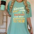 Back To School Dinosaur Social Studies Teacher Student Women's Comfort Colors T-Shirt Chalky Mint