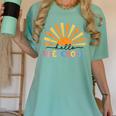 Back To School Hello Preschool For Kids Teacher Women Women's Comfort Colors T-Shirt Chalky Mint