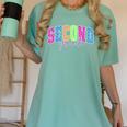 Back To School Neon Checkered Second Grade Colorful Teacher Women's Comfort Colors T-Shirt Chalky Mint