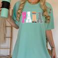 Back To School Teacher Para Preppy Checkered Para Life Women's Comfort Colors T-Shirt Chalky Mint