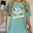 Being Bilingual Is A Superpower ESL Teacher School Women's Comfort Colors T-Shirt Chalky Mint Being Bilingual Is A Superpower ESL Teacher School Women's Comfort Colors T-Shirt Chalky Mint