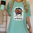 Bleached Teacher Para Life Paraprofessional Cute Messy Bun For Men Women Girls Kids Women's Comfort Colors T-Shirt Chalky Mint