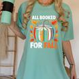 All Booked For Fall Book Pumpkin Autumn Thanksgiving Teacher Women's Comfort Colors T-Shirt Chalky Mint