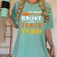 My Broom Broke So Now I Teach 5th Grade Halloween Teacher Women's Comfort Colors T-Shirt Chalky Mint My Broom Broke So Now I Teach 5th Grade Halloween Teacher Women's Comfort Colors T-Shirt Chalky Mint