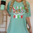 All Is Calm Just Kidding This Is Pre-K Christmas Teacher Women's Comfort Colors T-Shirt Chalky Mint