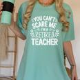You Can't Scare Me I'm A Retired Teacher Ex-Teacher Teaching Women's Comfort Colors T-Shirt Chalky Mint