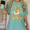 You Can't Scare Me I Teach 3rd Grade Halloween Teacher Ghost Women's Comfort Colors T-Shirt Chalky Mint