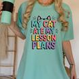 My Cat Ate My Lesson Plans Teacher Cat Humor Women's Comfort Colors T-Shirt Chalky Mint