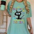 Cat Kitty I'm A Math Teacher Of Course I Have Problems Women's Comfort Colors T-Shirt Chalky Mint