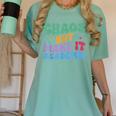 Chaos But Make It Academic Teacher Back To School Women's Comfort Colors T-Shirt Chalky Mint Chaos But Make It Academic Teacher Back To School Women's Comfort Colors T-Shirt Chalky Mint