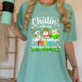 Chillin With My Pre-K Snowmies Christmas Teacher Xmas Women's Comfort Colors T-Shirt Chalky Mint