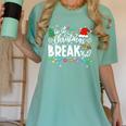 Is It Christmas Break Yet Teacher Xmas Light Santa Hat Women's Comfort Colors T-Shirt Chalky Mint Is It Christmas Break Yet Teacher Xmas Light Santa Hat Women's Comfort Colors T-Shirt Chalky Mint