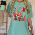 Christmas Coquette Bow Teacher Teach Love Inspire Women's Comfort Colors T-Shirt Chalky Mint Christmas Coquette Bow Teacher Teach Love Inspire Women's Comfort Colors T-Shirt Chalky Mint