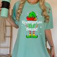 Christmas Kindergarten Elf Squad Teacher Student Women's Comfort Colors T-Shirt Chalky Mint