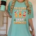Christmas Teacher Of Smart Cookies Gingerbread Man Teaching Women's Comfort Colors T-Shirt Chalky Mint Christmas Teacher Of Smart Cookies Gingerbread Man Teaching Women's Comfort Colors T-Shirt Chalky Mint