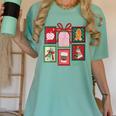 Christmas Teacher Stamps Women's Comfort Colors T-Shirt Chalky Mint