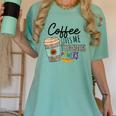 Coffee Gives Me Teacher Power Teacher Elementary Women Women's Comfort Colors T-Shirt Chalky Mint
