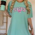 Coquette Bow Back To School First Day Teacher Women's Comfort Colors T-Shirt Chalky Mint Coquette Bow Back To School First Day Teacher Women's Comfort Colors T-Shirt Chalky Mint