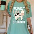 Cow Teacher Lover Women's Comfort Colors T-Shirt Chalky Mint